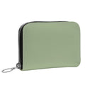 Small Leather Zip Wallet in Sage