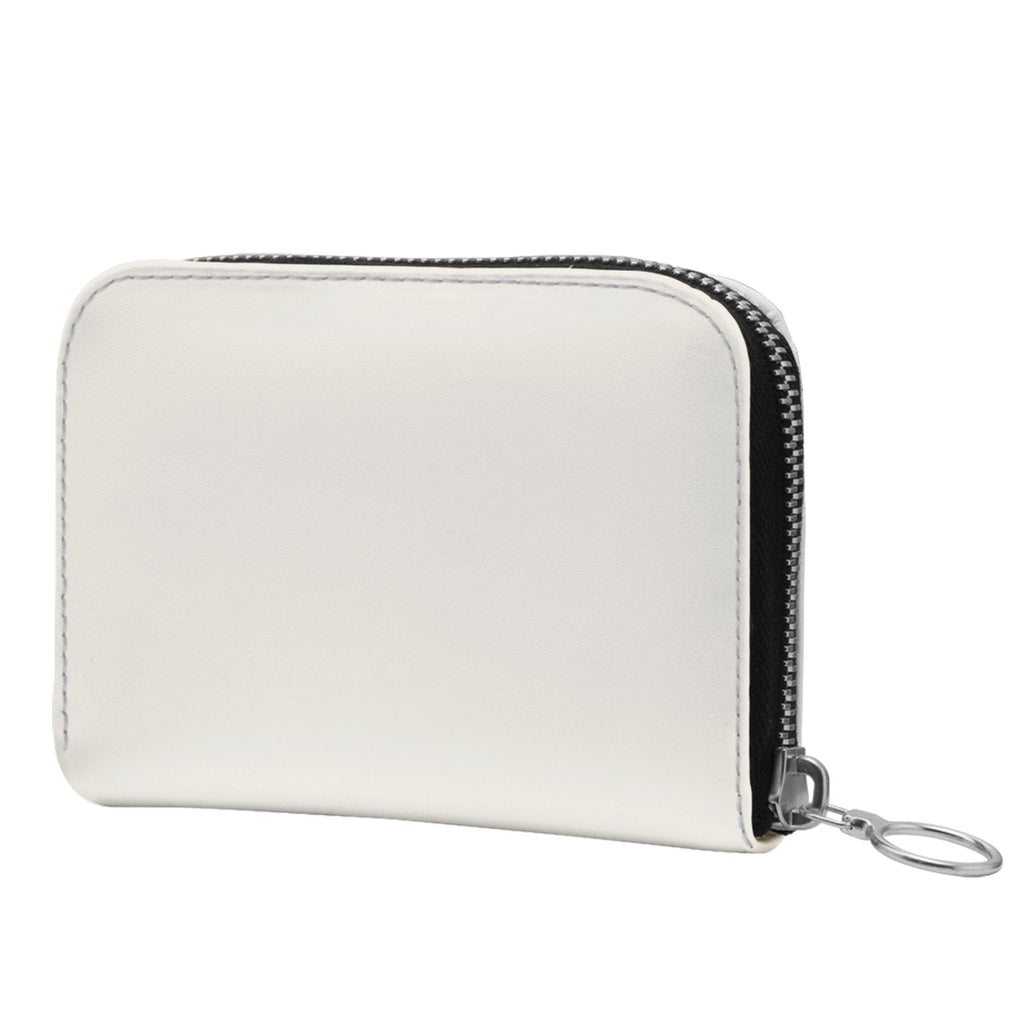 Small Leather Zip Wallet in Linen