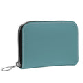 Small Leather Zip Wallet in Jade