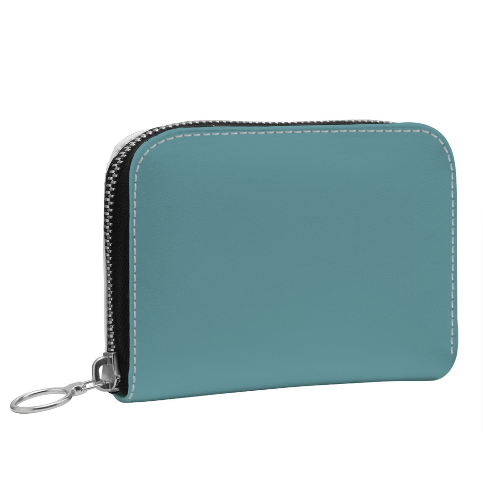 Small Leather Zip Wallet in Jade