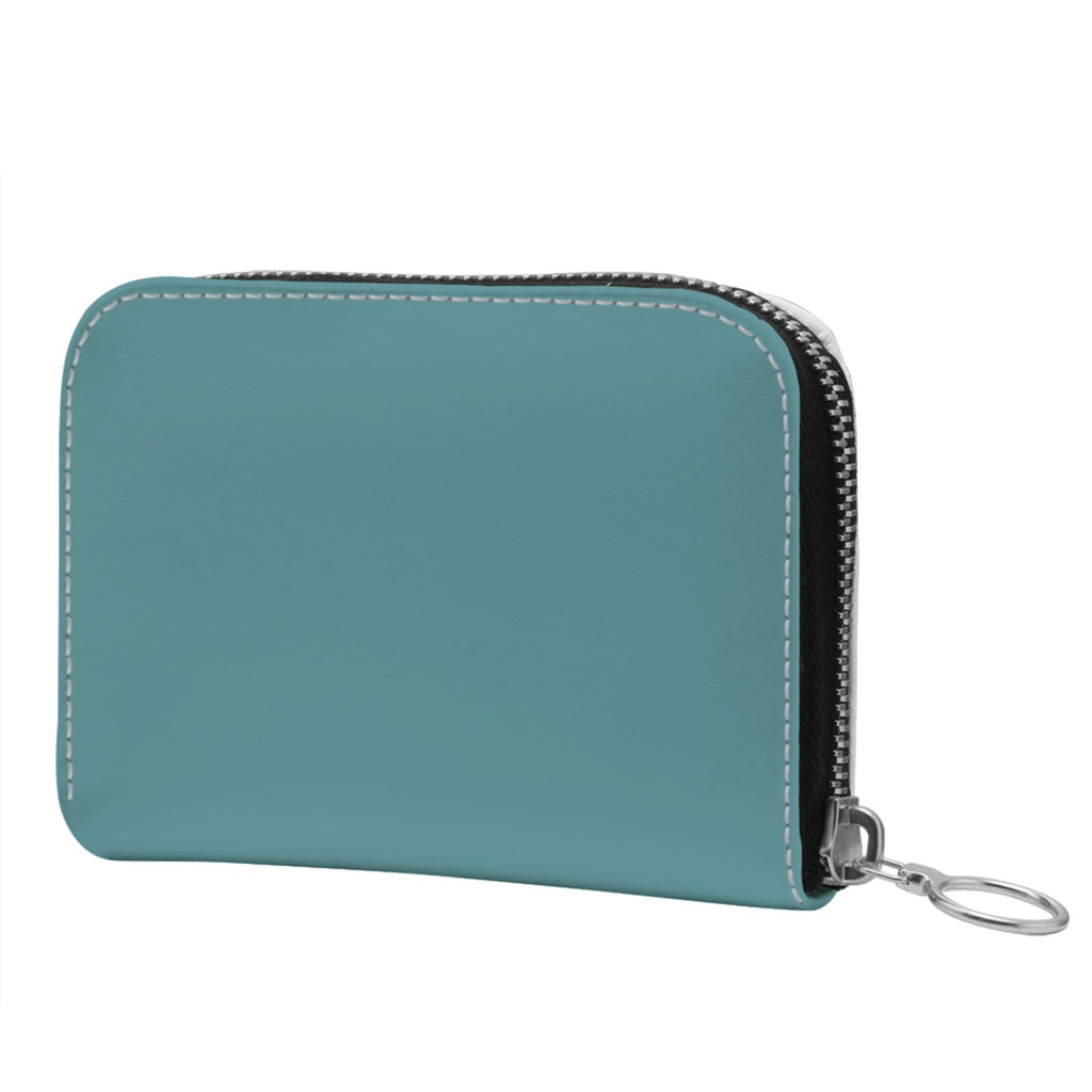 Small Leather Zip Wallet in Jade