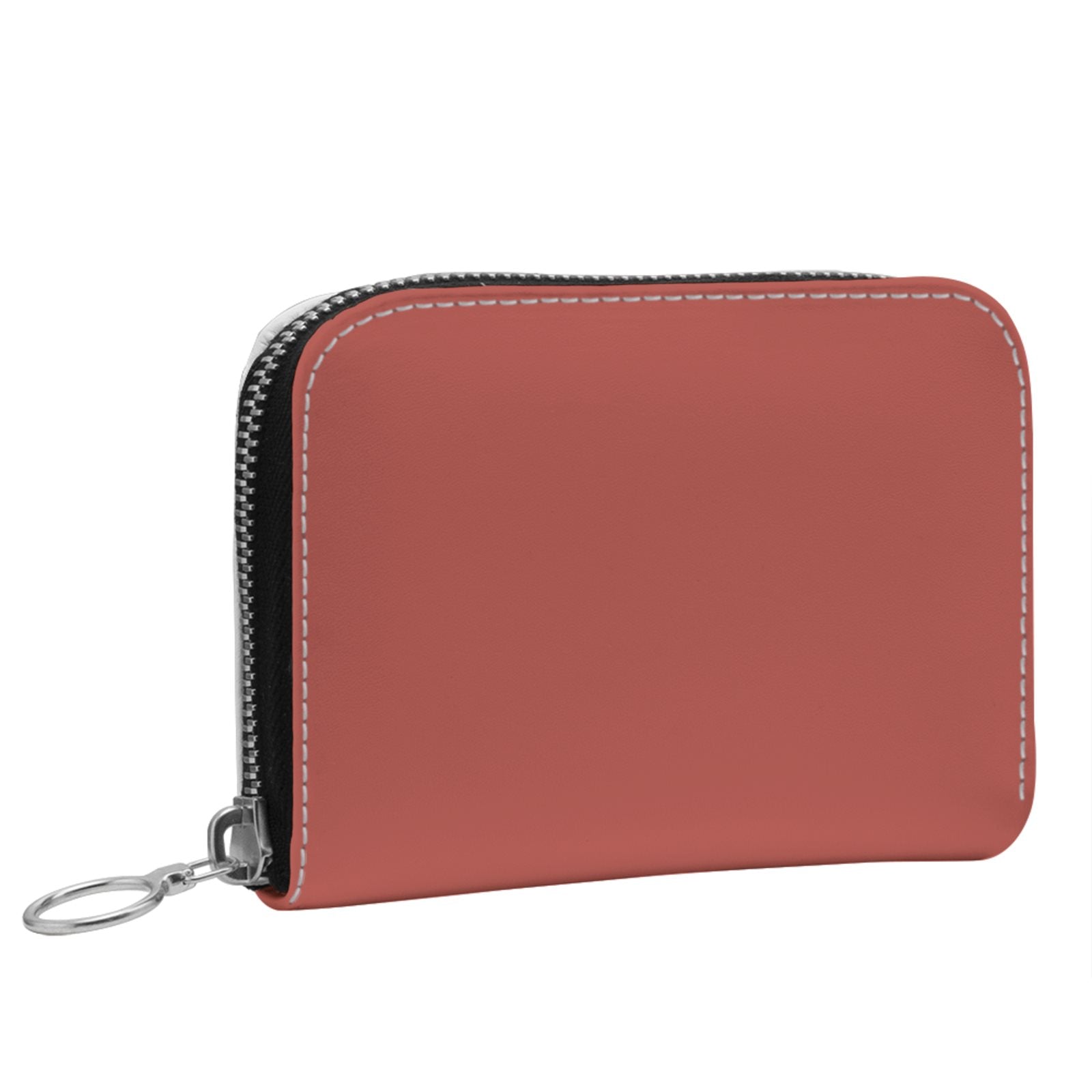 Small Leather Zip Wallet in Brick
