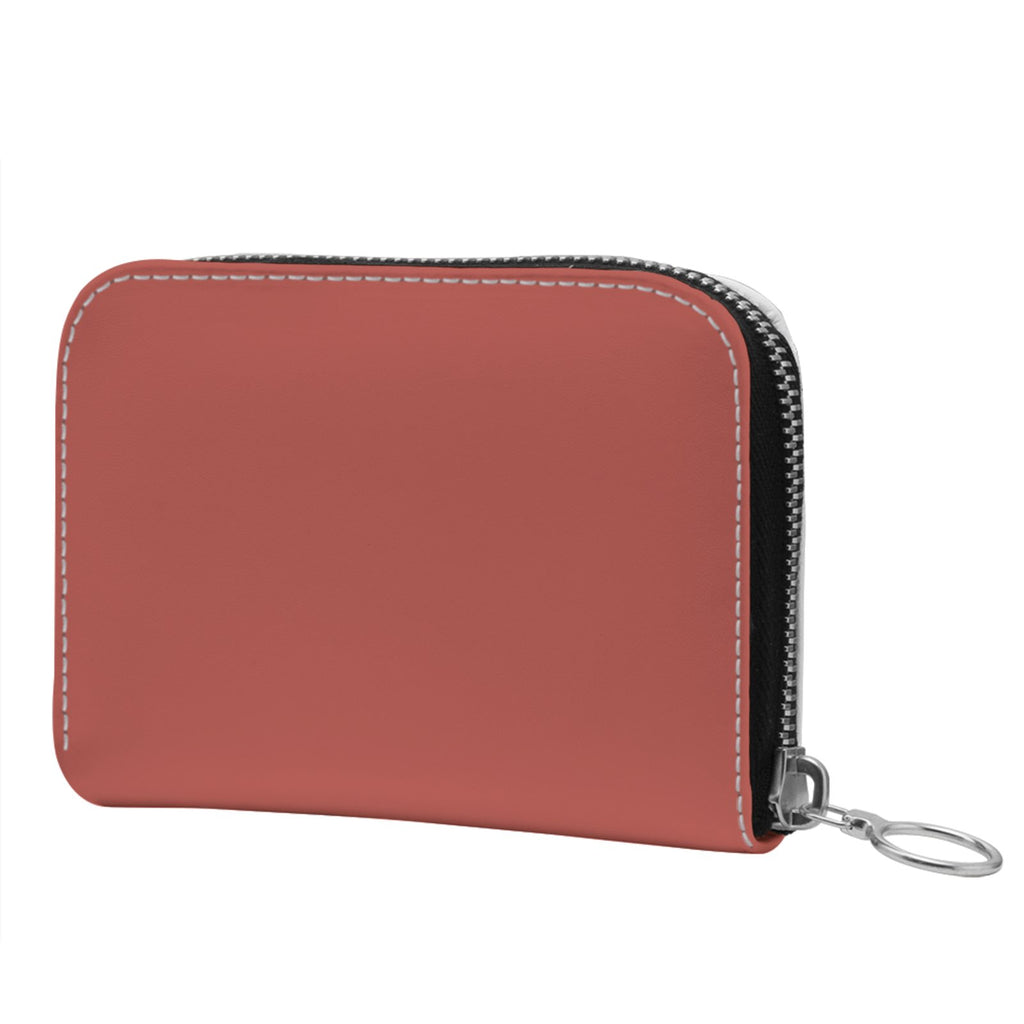 Small Leather Zip Wallet in Brick