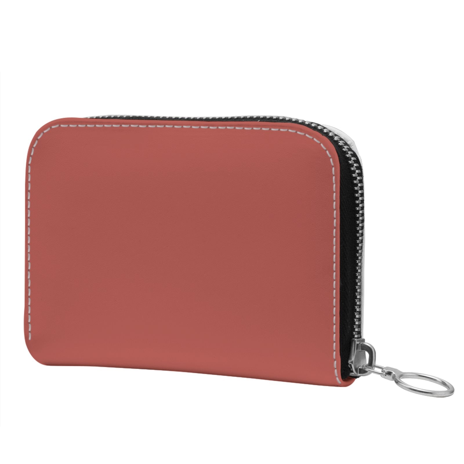 Small Leather Zip Wallet in Brick