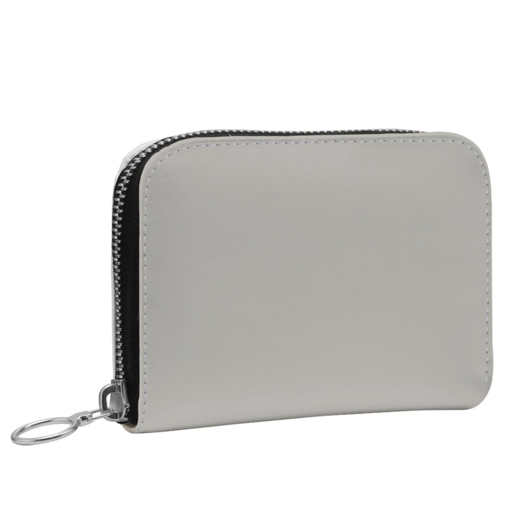 Small Leather Zip Wallet in Stone