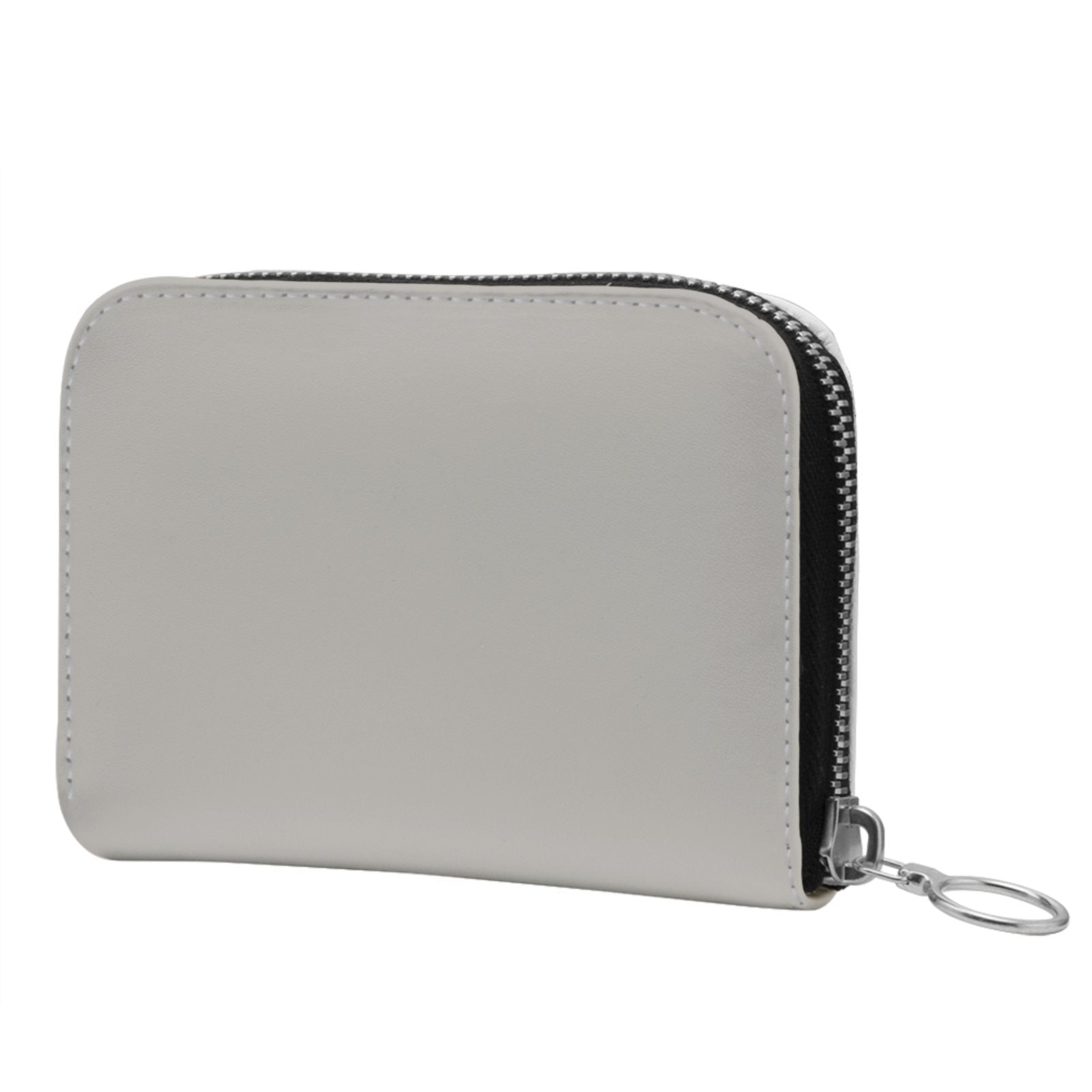 Small Leather Zip Wallet in Stone