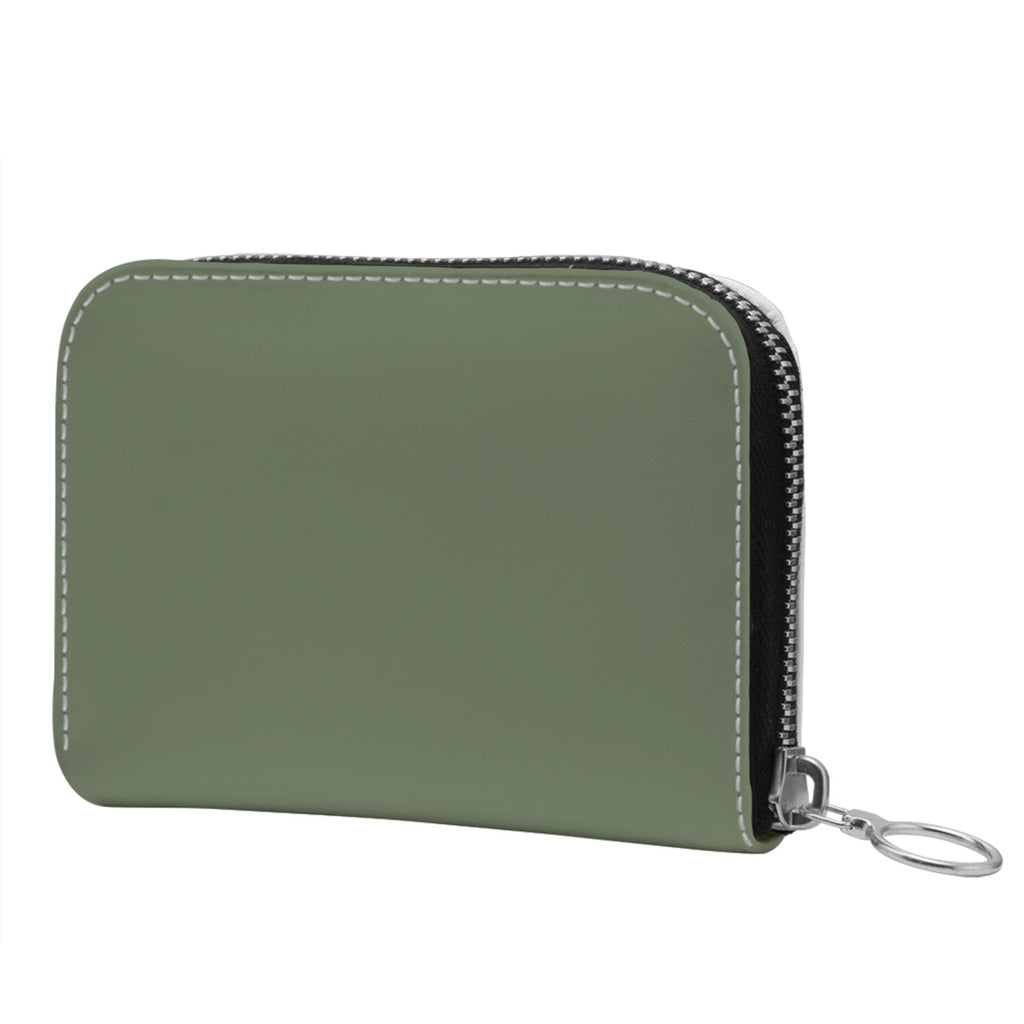 Small Leather Zip Wallet in Juniper