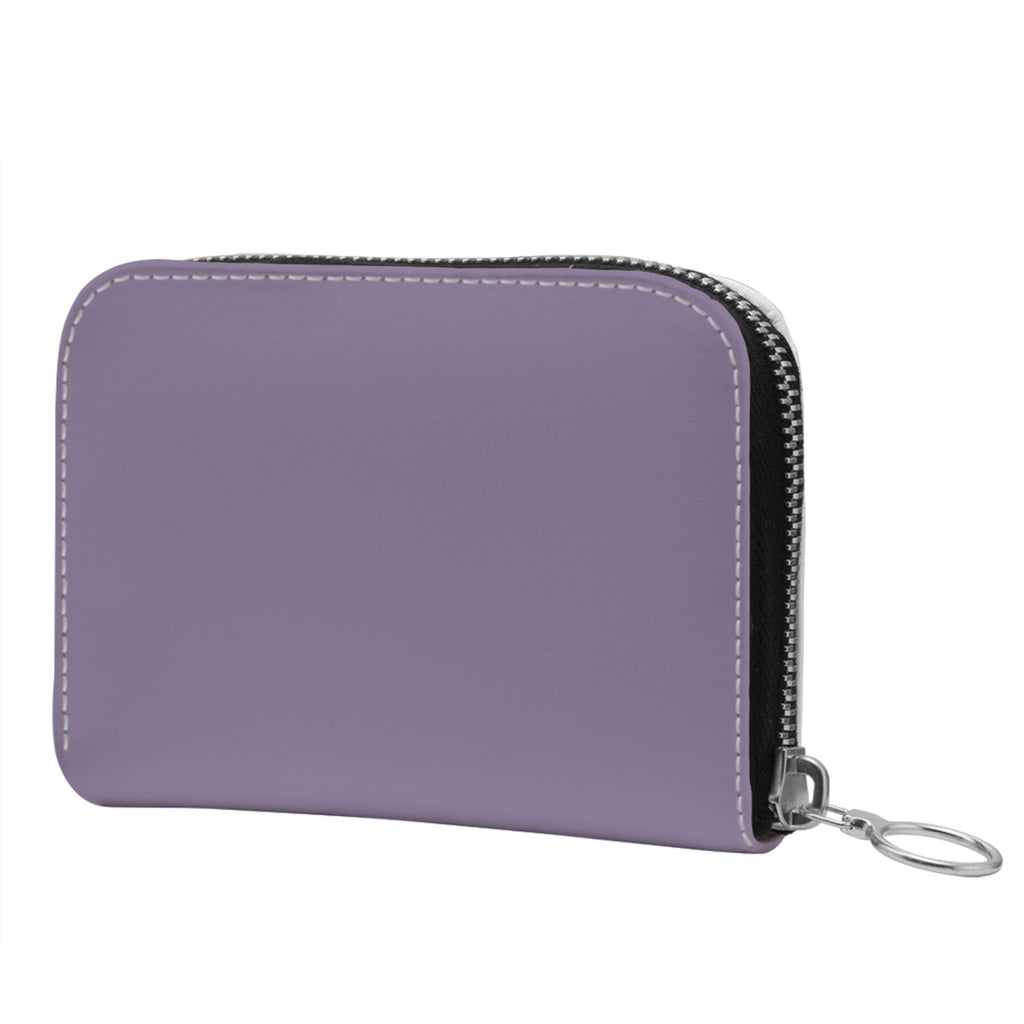 Small Leather Zip Wallet in Wisteria