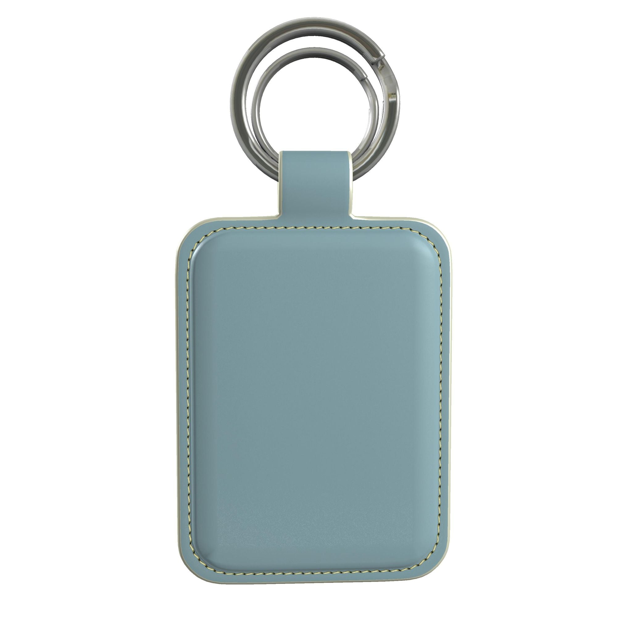 Leather Keyring in Pebble