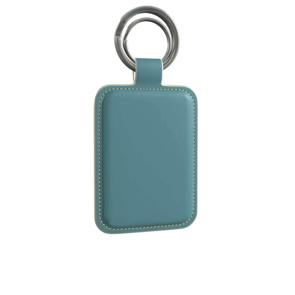 Leather Keyring in Jade