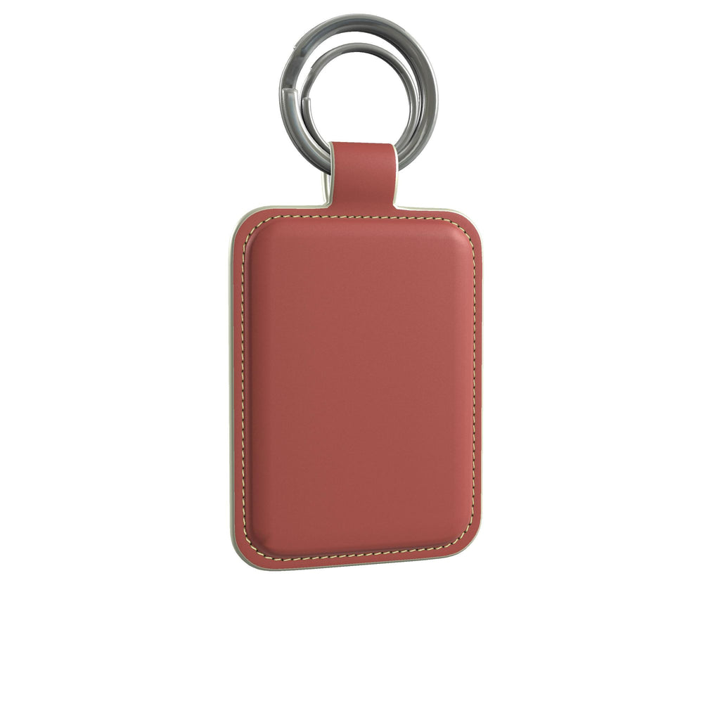 Leather Keyring in Brick
