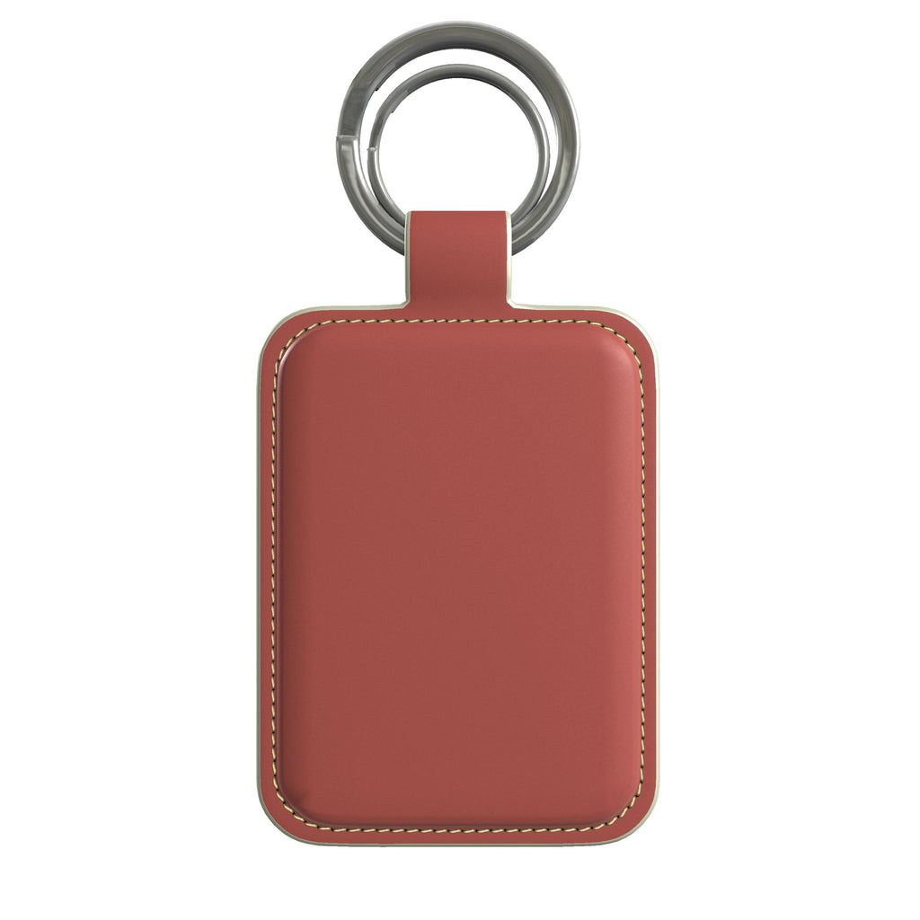 Leather Keyring in Brick