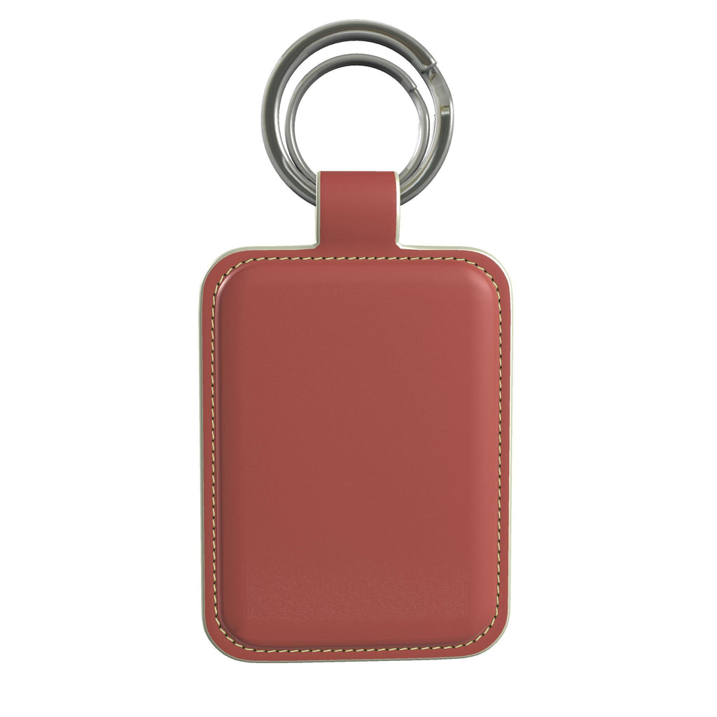 Leather Keyring in Brick