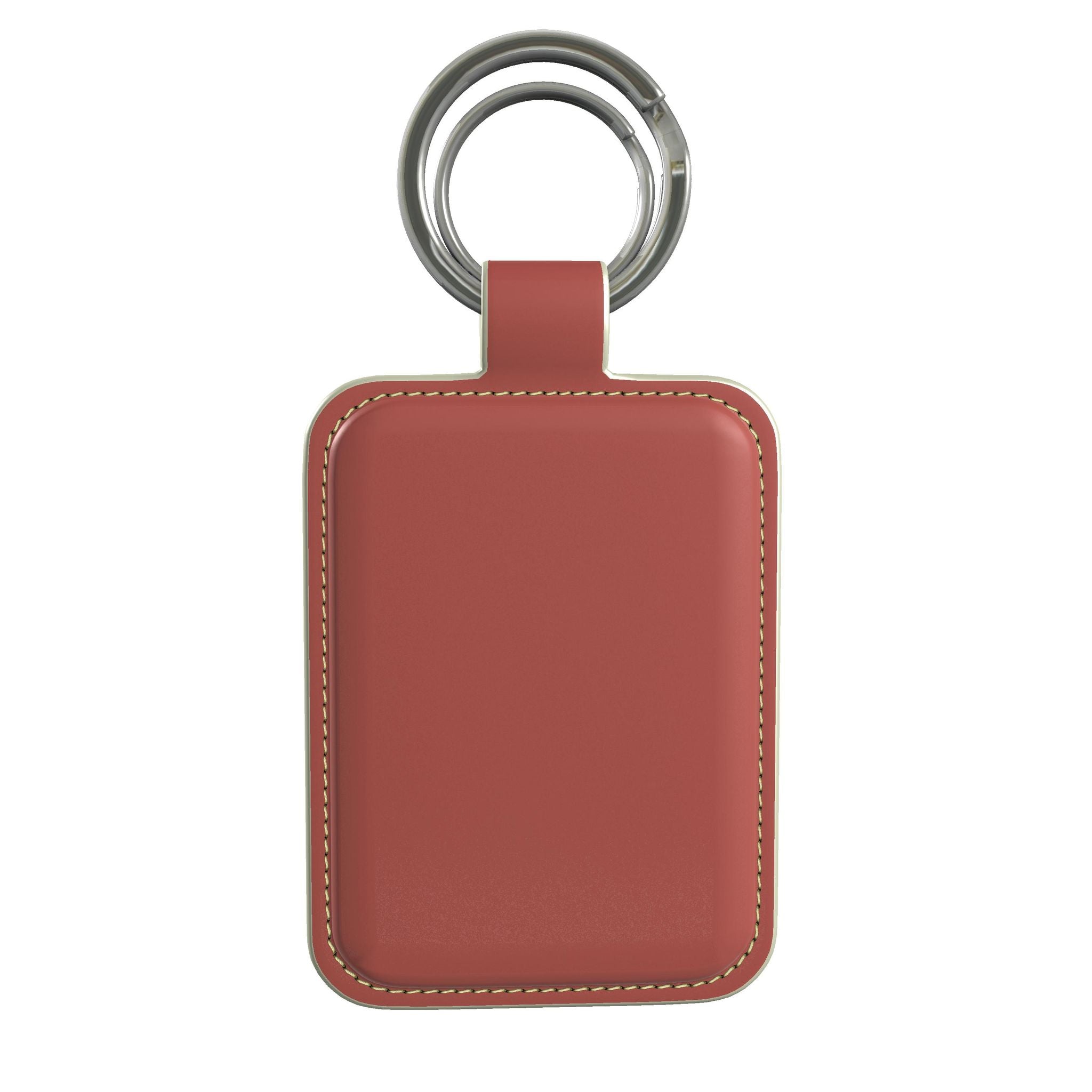Leather Keyring in Brick