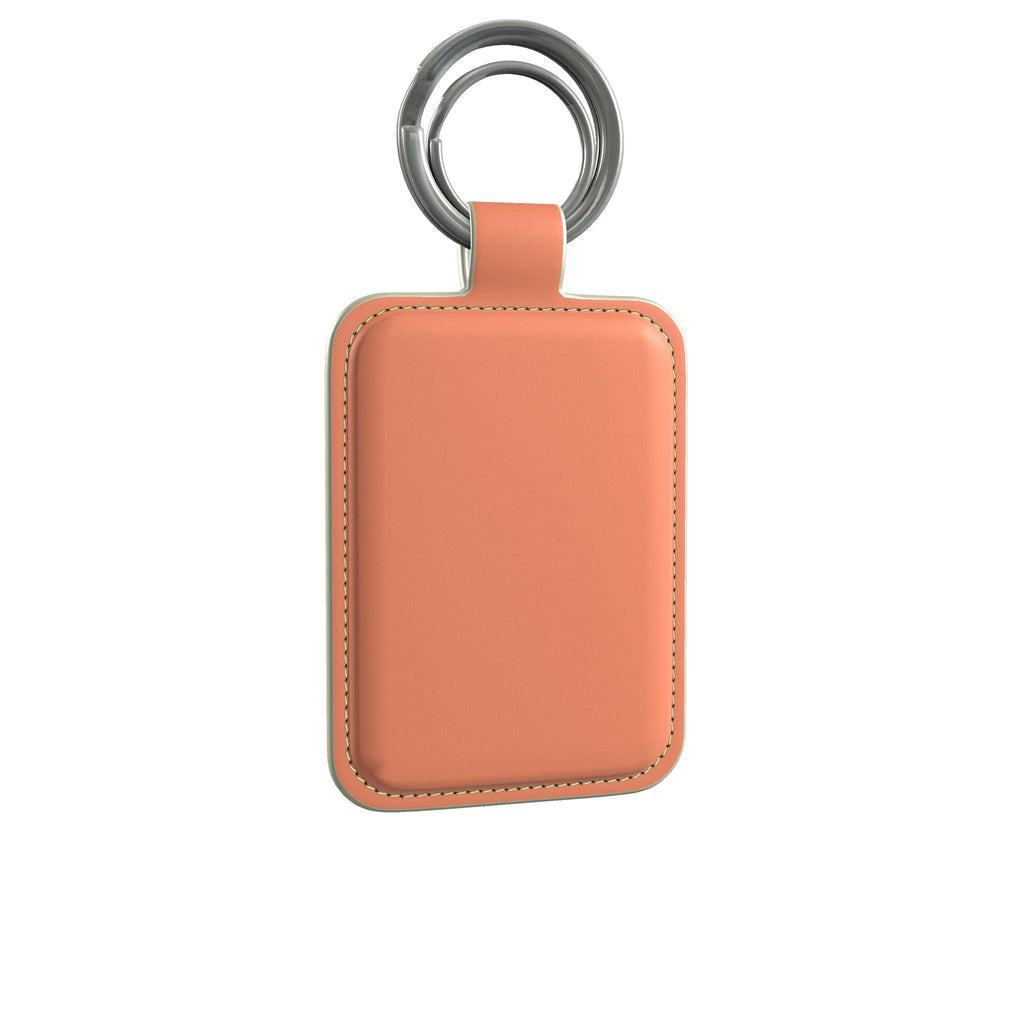 Leather Keyring in Melon
