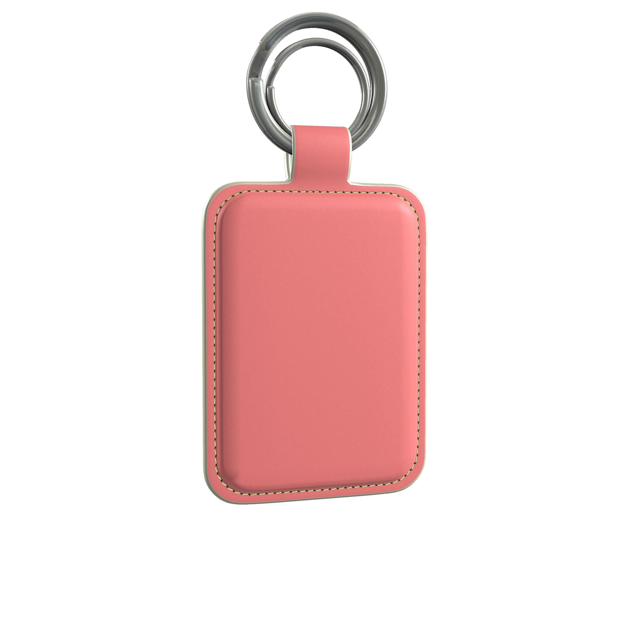 Leather Keyring in Flamingo