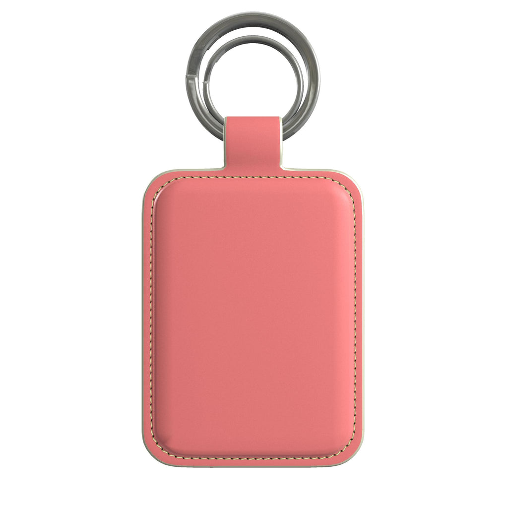 Leather Keyring in Flamingo