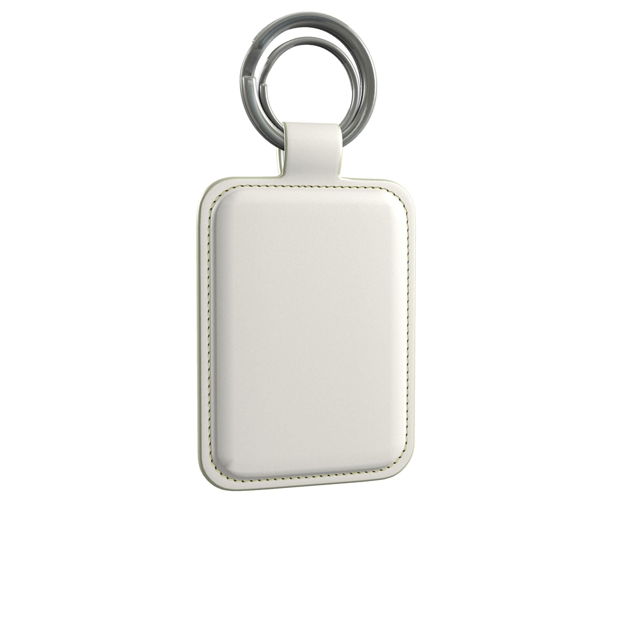 Leather Keyring in Linen
