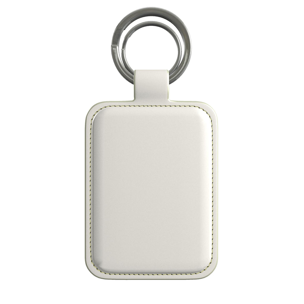 Leather Keyring in Linen