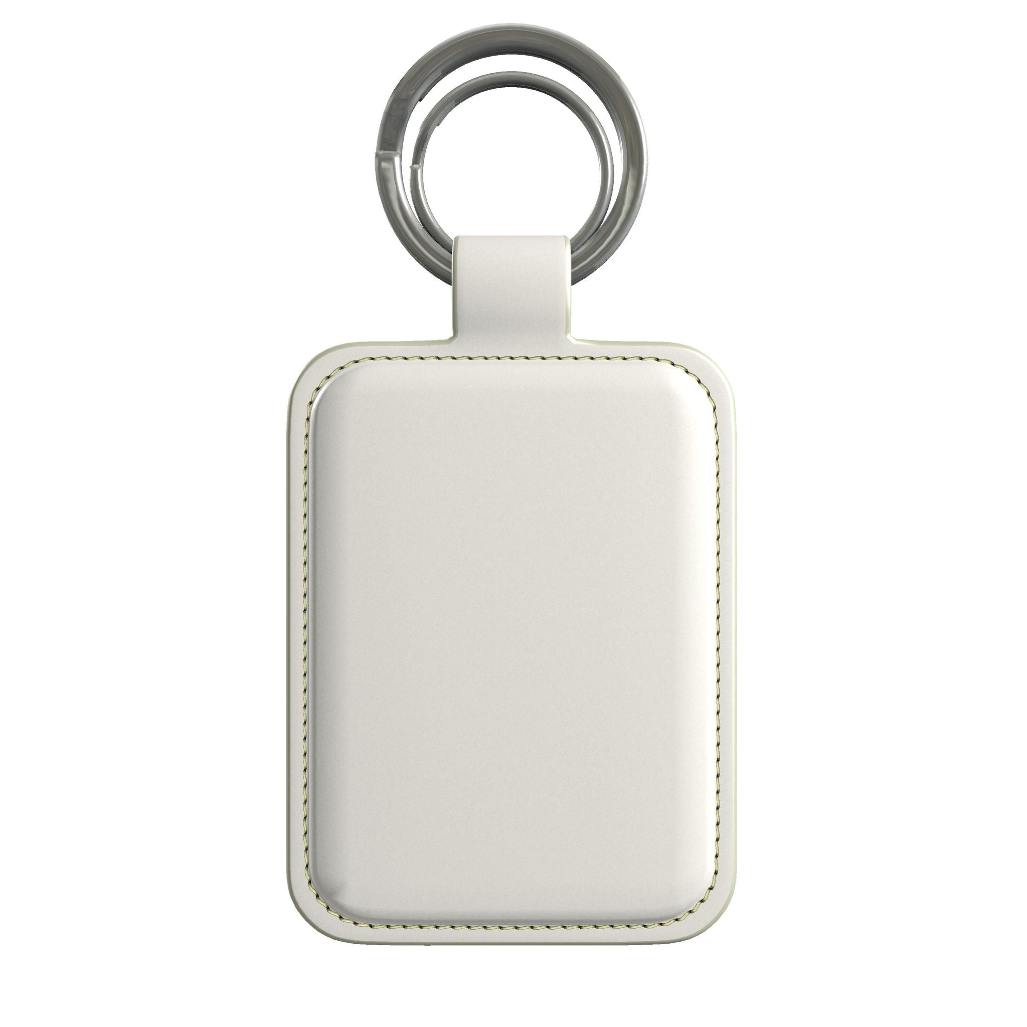 Leather Keyring in Linen