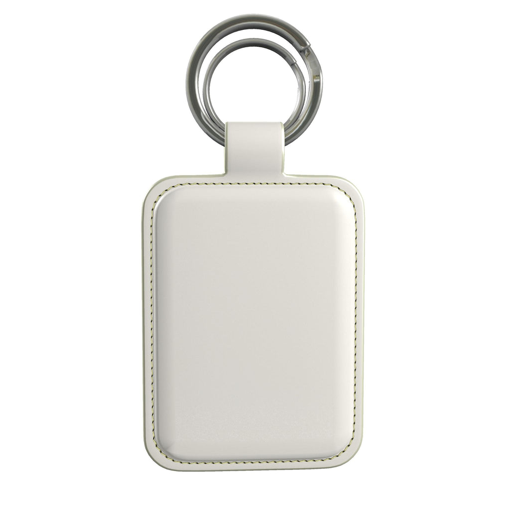 Leather Keyring in Linen