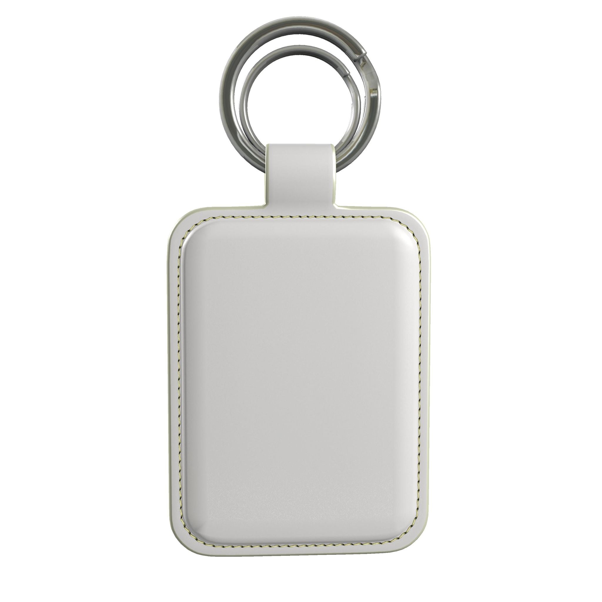 Leather Keyring in Oat