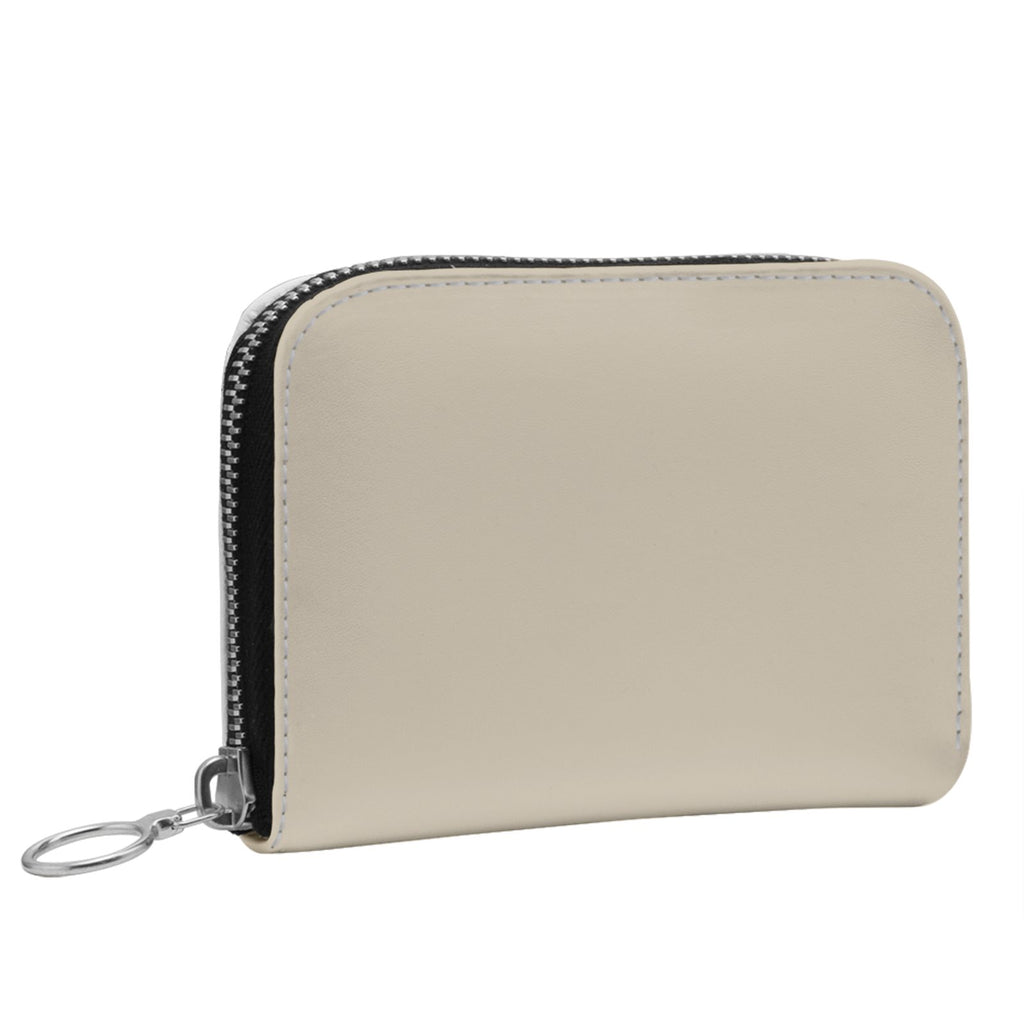 Small Leather Zip Wallet in Dune