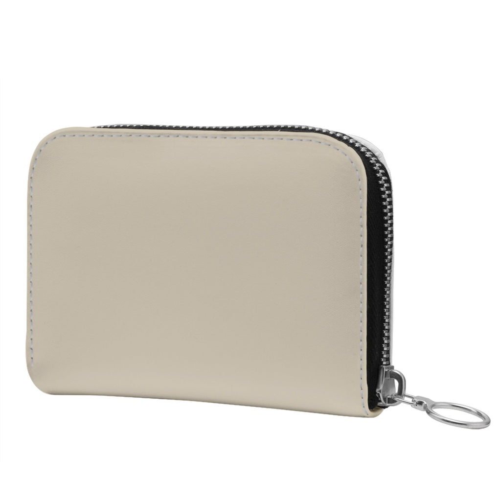 Small Leather Zip Wallet in Dune