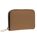Small Leather Zip Wallet in Caramel