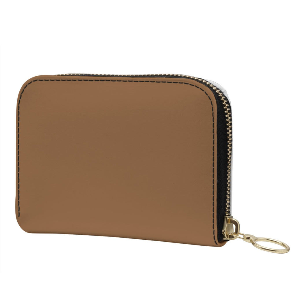 Small Leather Zip Wallet in Caramel
