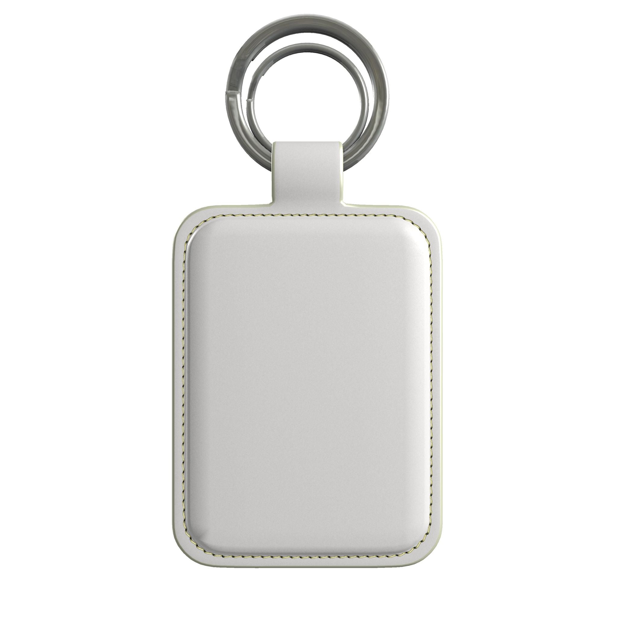Leather Keyring in Oat