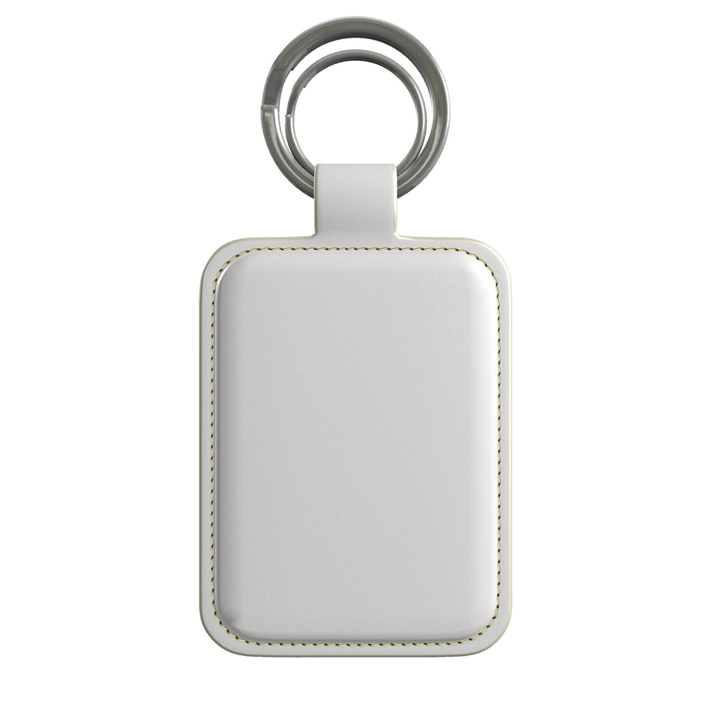 Leather Keyring in Oat