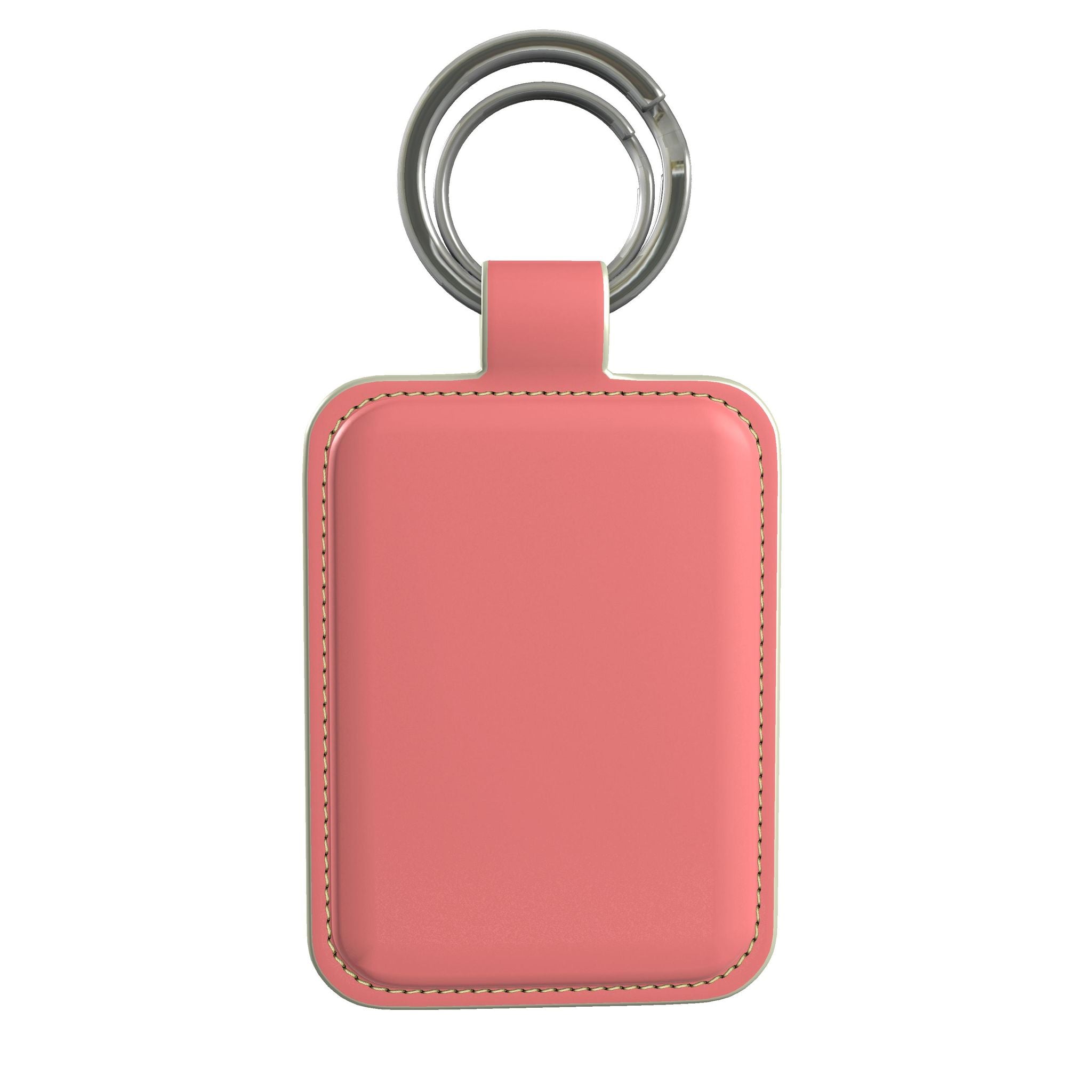 Leather Keyring in Flamingo