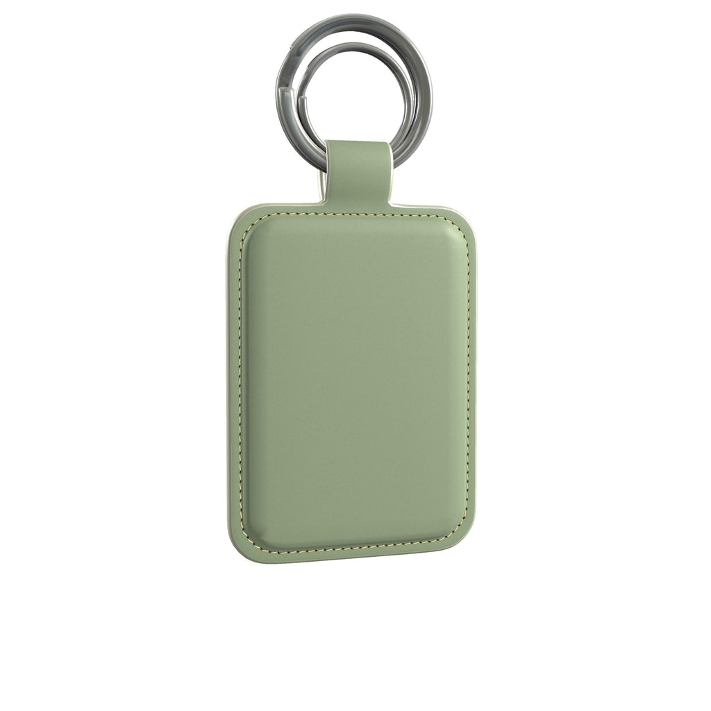 Leather Keyring in Sage