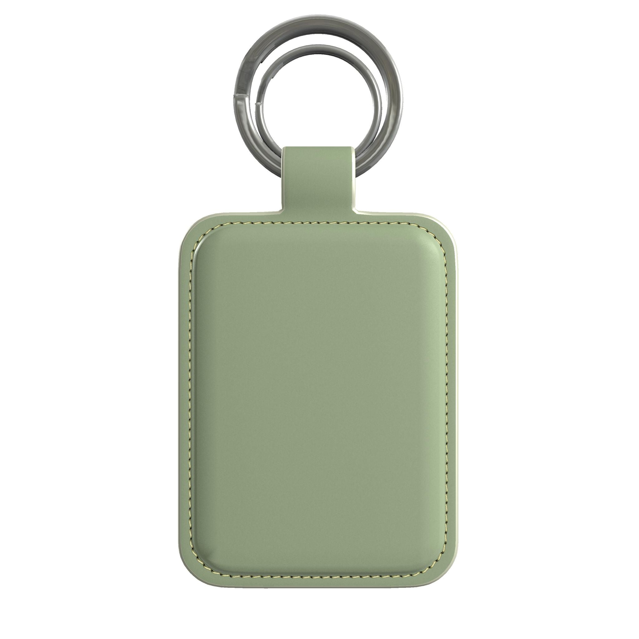 Leather Keyring in Sage