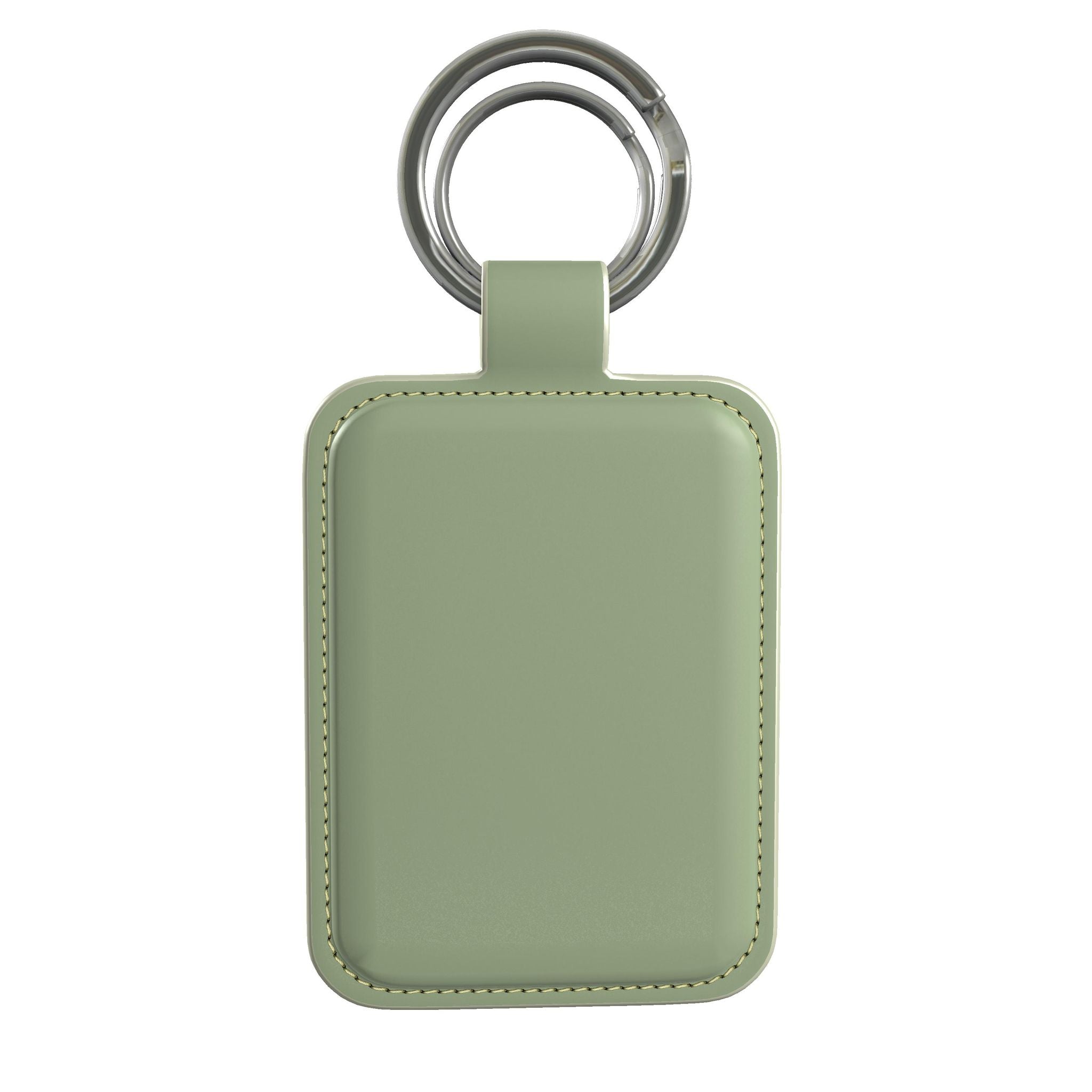 Leather Keyring in Sage