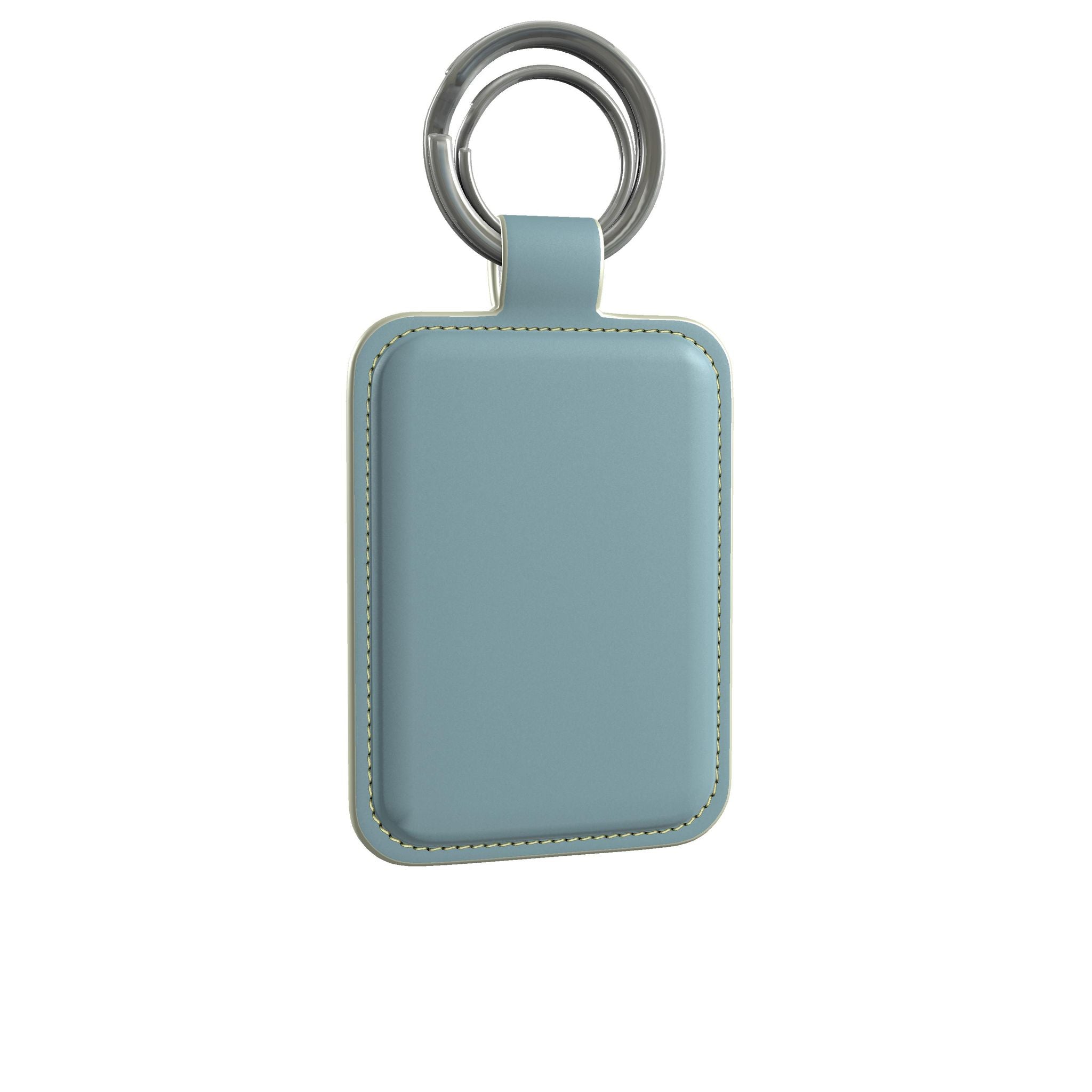 Leather Keyring in Pebble