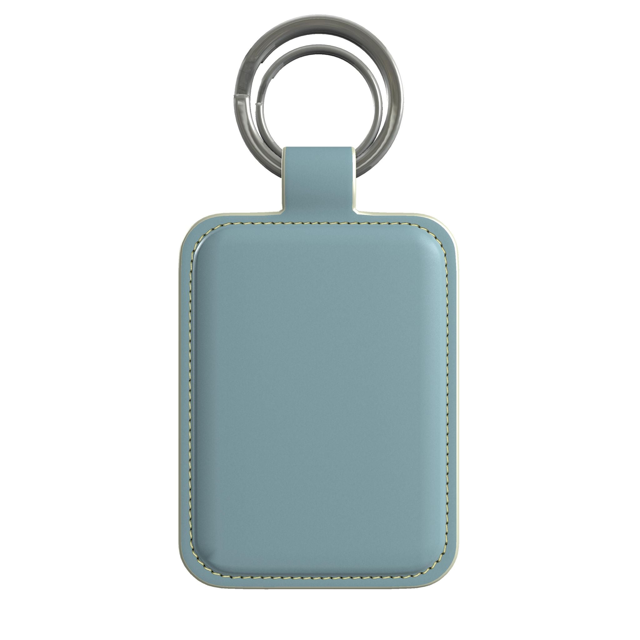Leather Keyring in Pebble