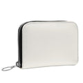 Small Leather Zip Wallet in Linen