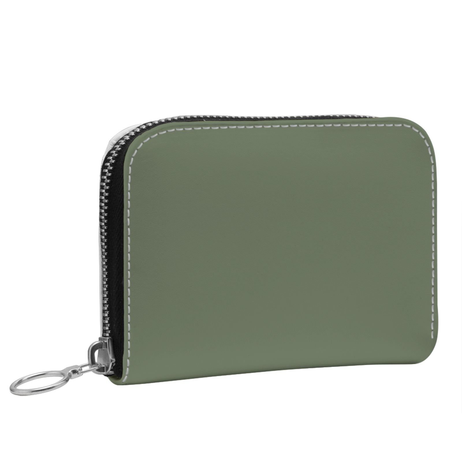 Small Leather Zip Wallet in Juniper