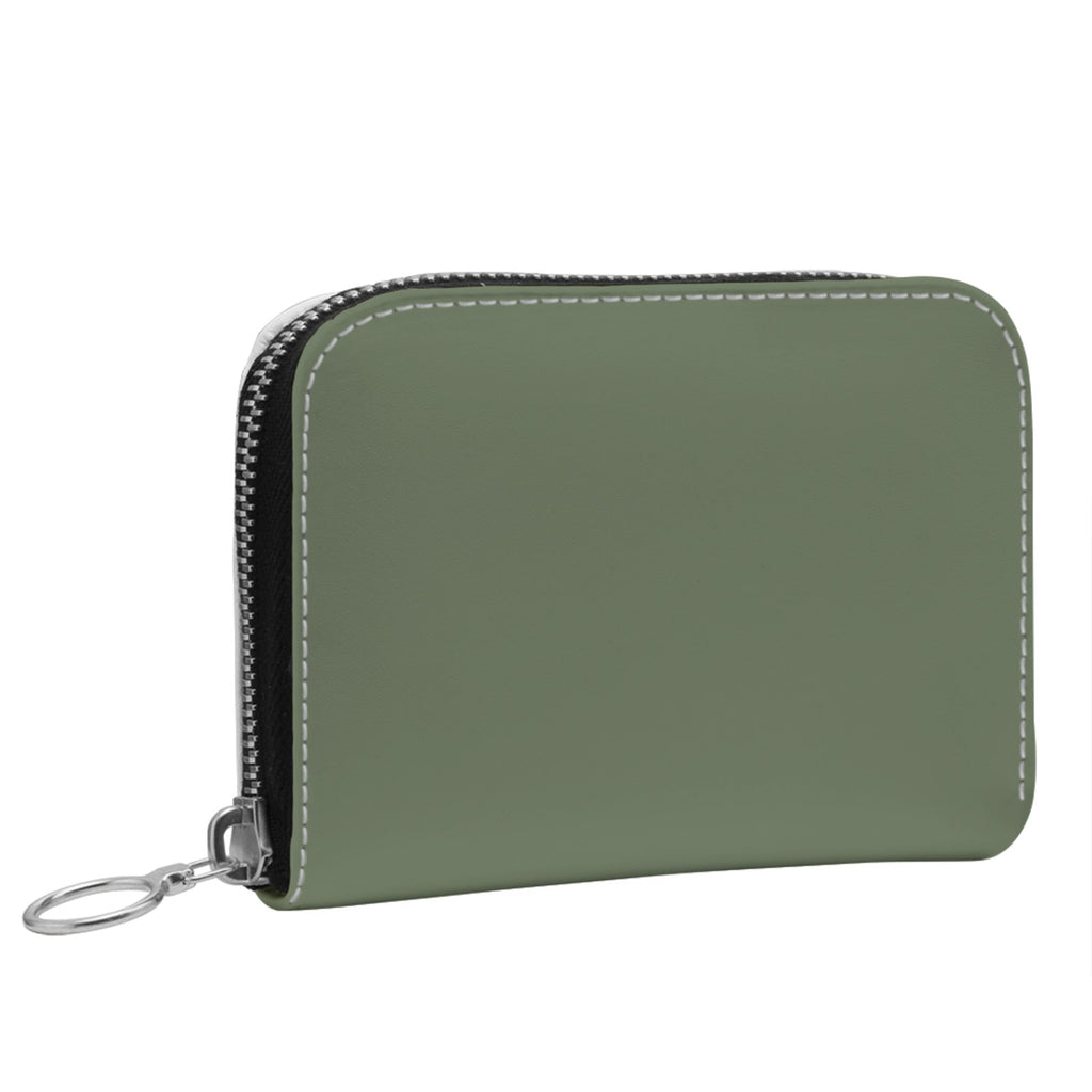 Small Leather Zip Wallet in Juniper