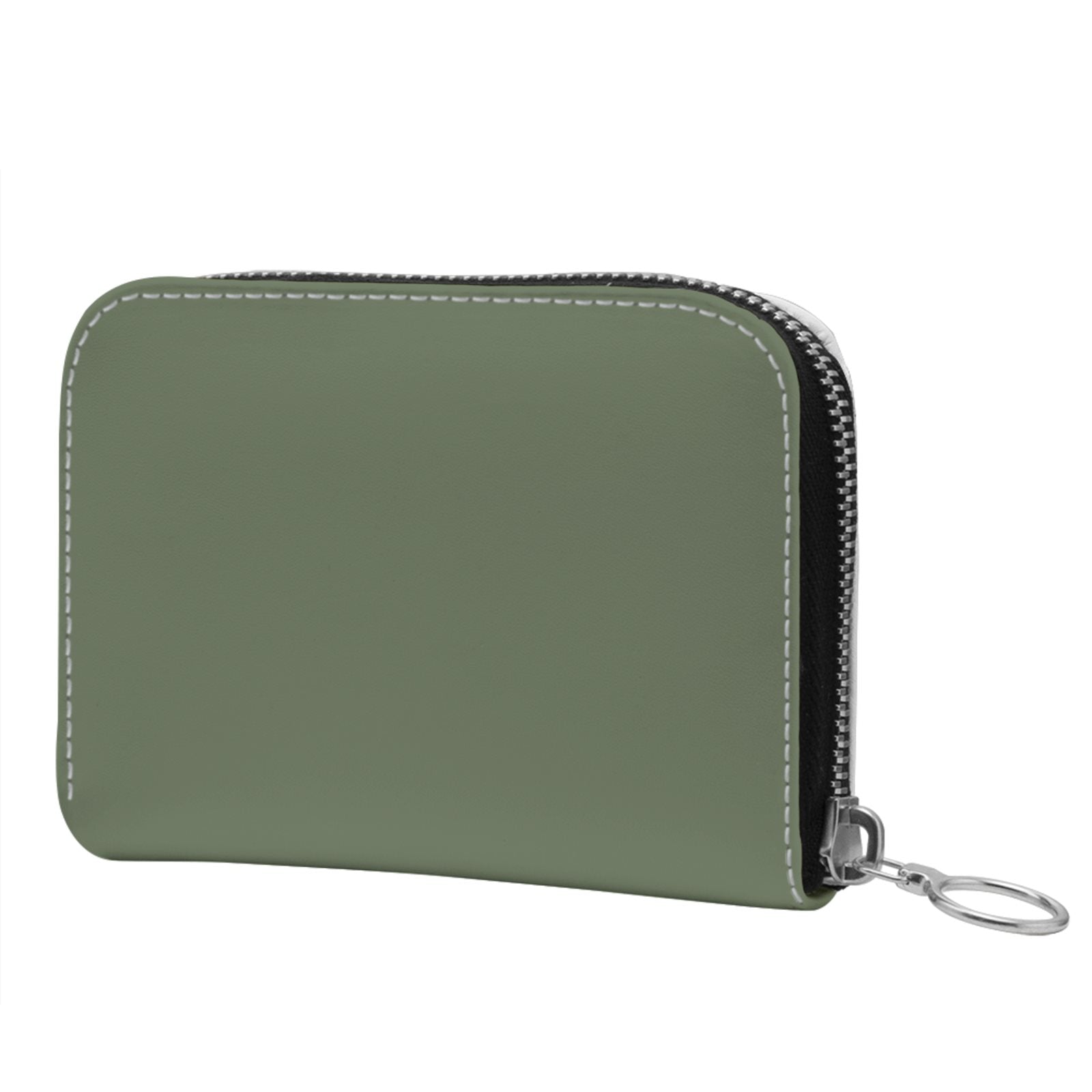 Small Leather Zip Wallet in Juniper
