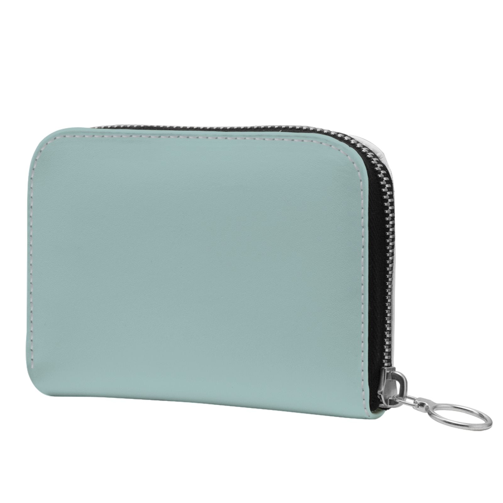 Small Leather Zip Wallet in Pebble