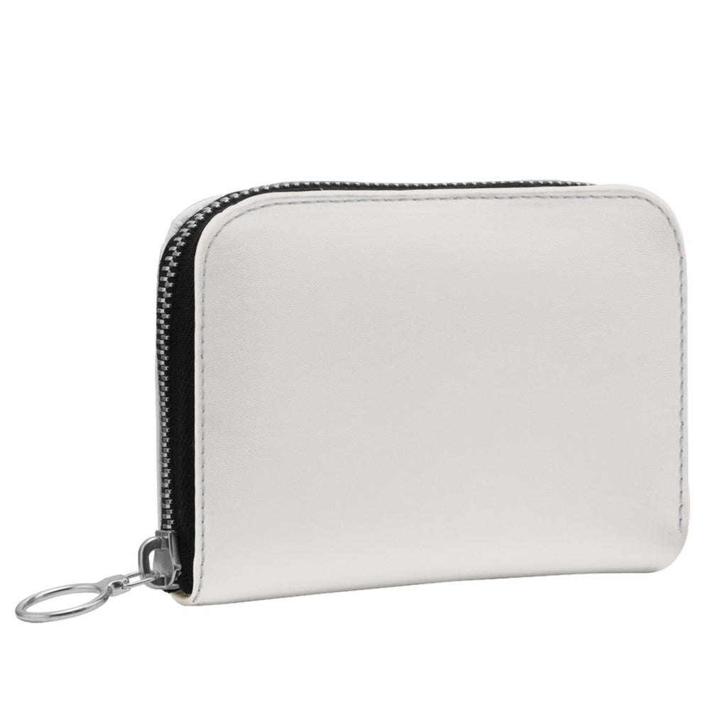 Small Leather Zip Wallet in Oat