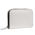 Small Leather Zip Wallet in Oat