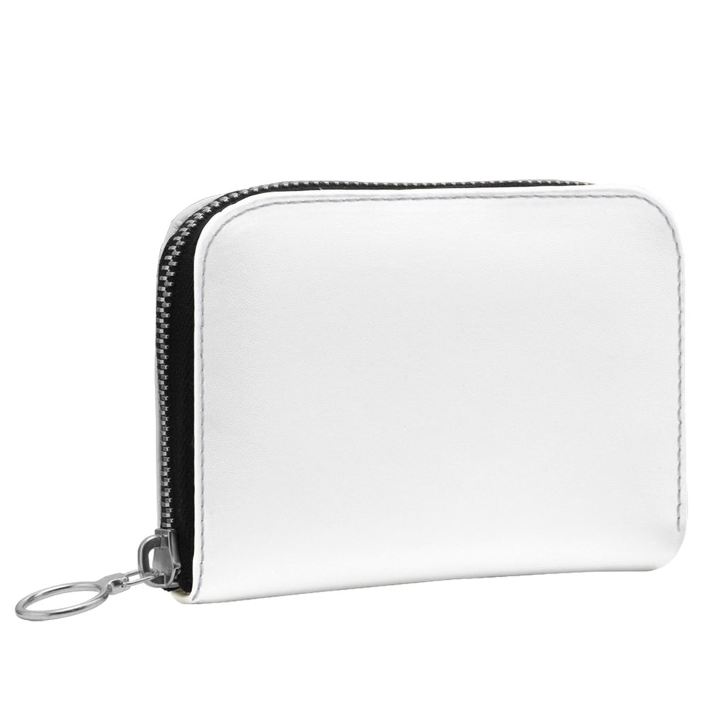 Small Leather Zip Wallet in Snow