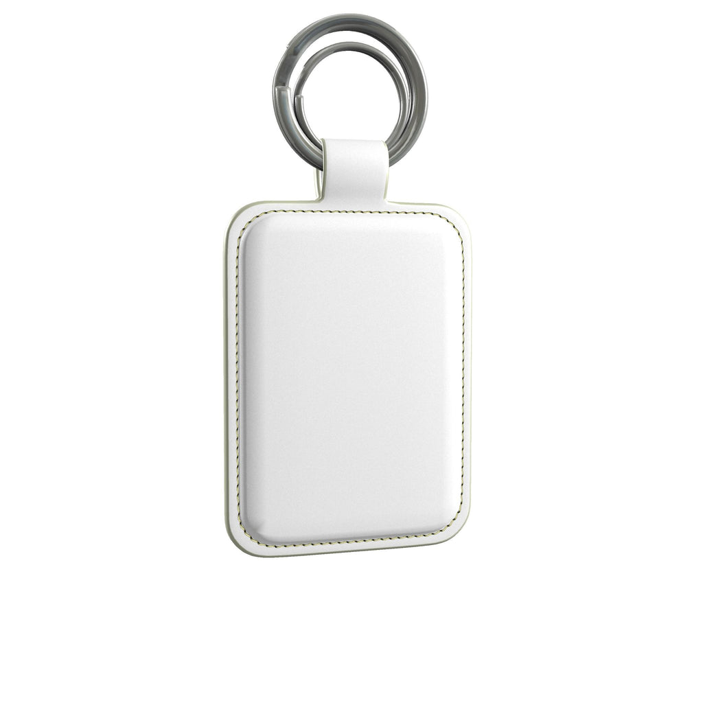 Leather Keyring in Snow