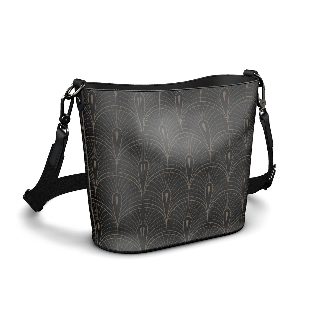 Noir Deco Large Leather Bucket Tote