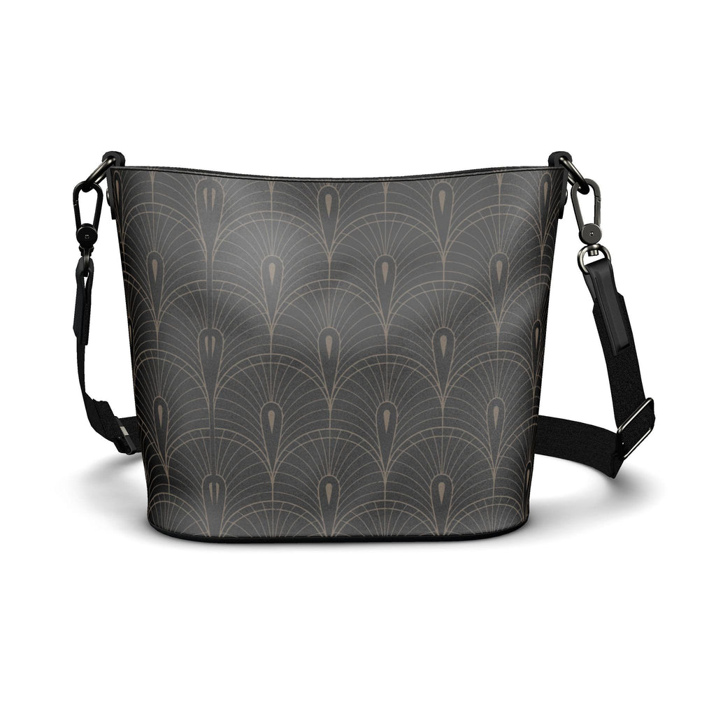 Noir Deco Large Leather Bucket Tote