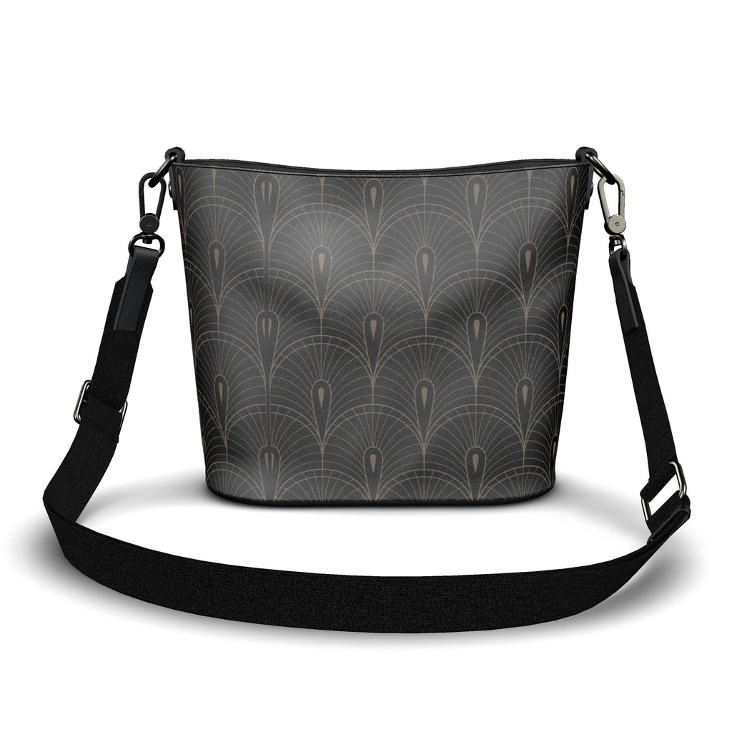Noir Deco Large Leather Bucket Tote